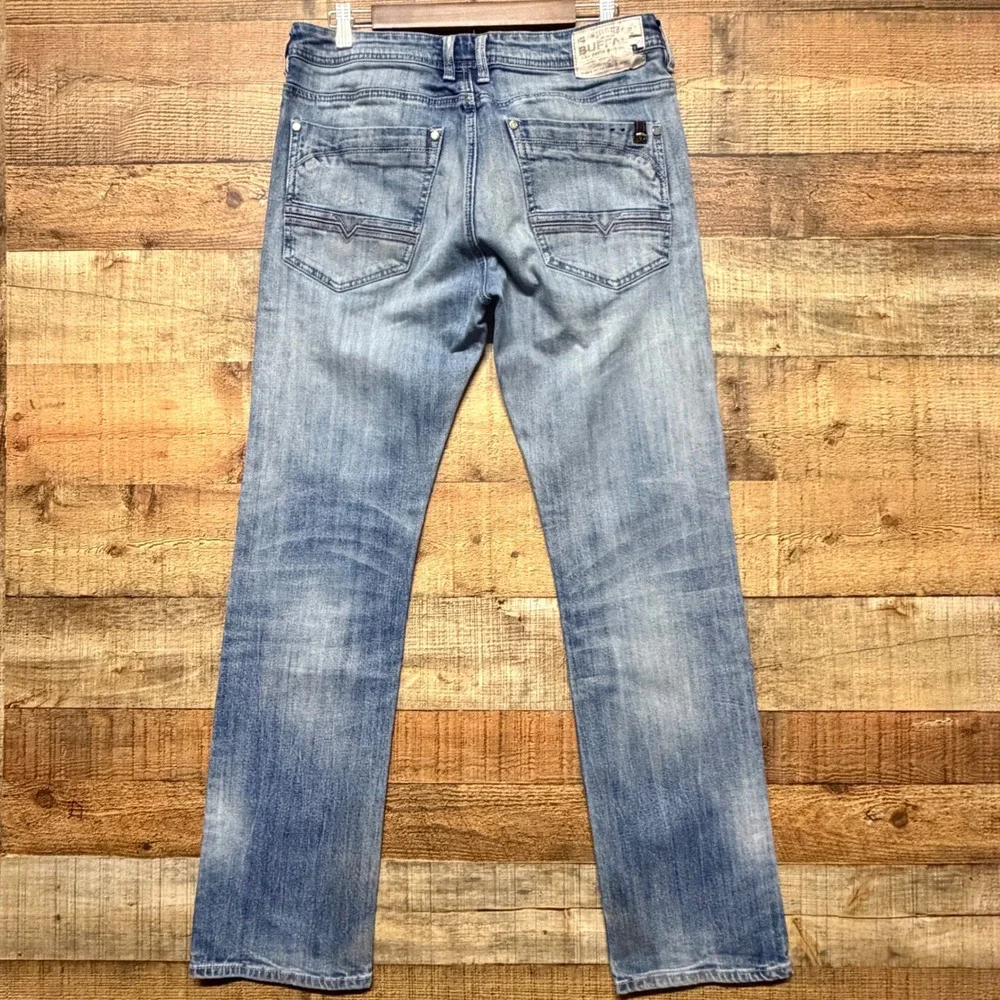 Buffalo David Bitton Six-X Mens Slim Straight Stretch Jeans Light Wash 33x32